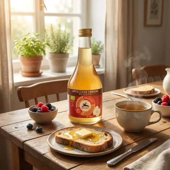 Oțet cidru mere bio filtrat 5% aciditate Alce Nero Italia 500ml