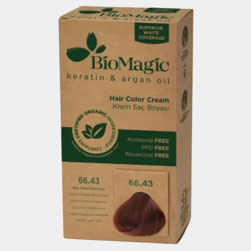 Vopsea de păr fara amoniac extra dark mahogany 66. 43 250 g biomagic