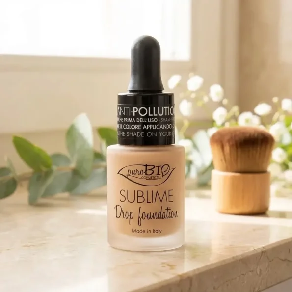 Fond de ten lichid, Sublime Drop Foundation 03, ultra-ușor, Purobio, 19g - Produse cosmetice