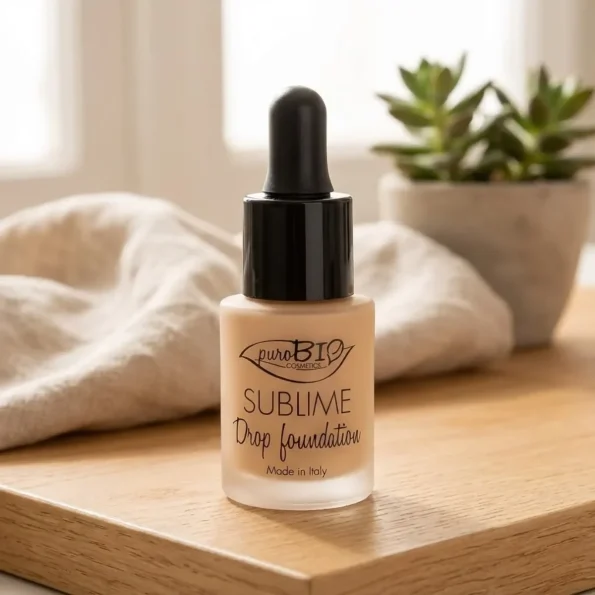 Fond de ten lichid, Sublime Drop Foundation 03, ultra-ușor, Purobio, 19g - Produse cosmetice