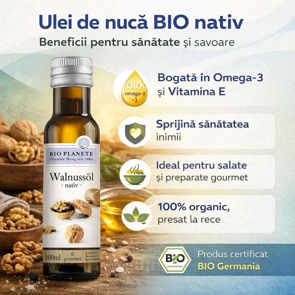 Ulei de nucă virgin presat la rece Bio Planète 100ml
