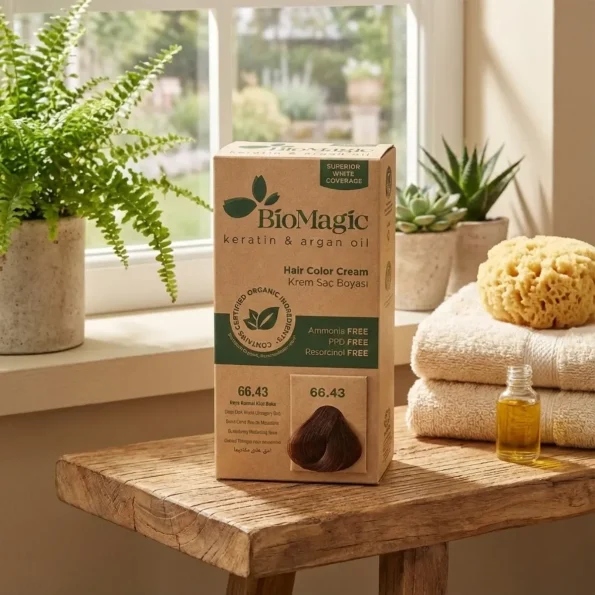 Vopsea de par Biomagic 66.43, fara amoniac, Extra Dark Mahogany - Produse cosmetice