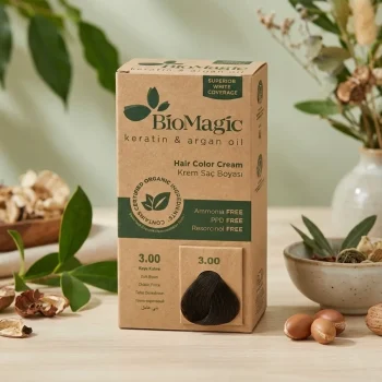 Vopsea de par Biomagic 3.00, maro inchis, fara amoniac, 250 g - Produse cosmetice