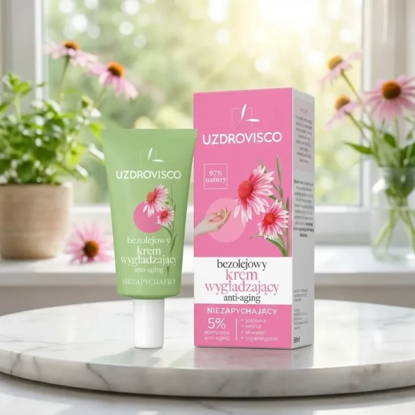 Crema de fata anti-imbatranire si netezire, fara ulei, 50 ml, Uzdrovisco - Produse cosmetice