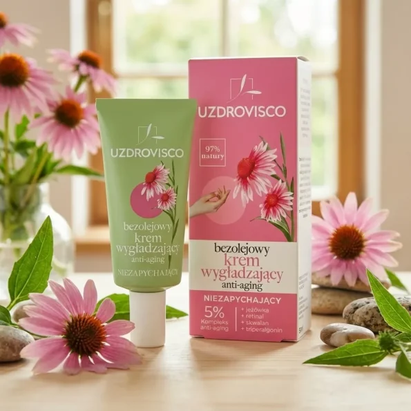 Crema de fata anti-imbatranire si netezire, fara ulei, 50 ml, Uzdrovisco - Produse cosmetice