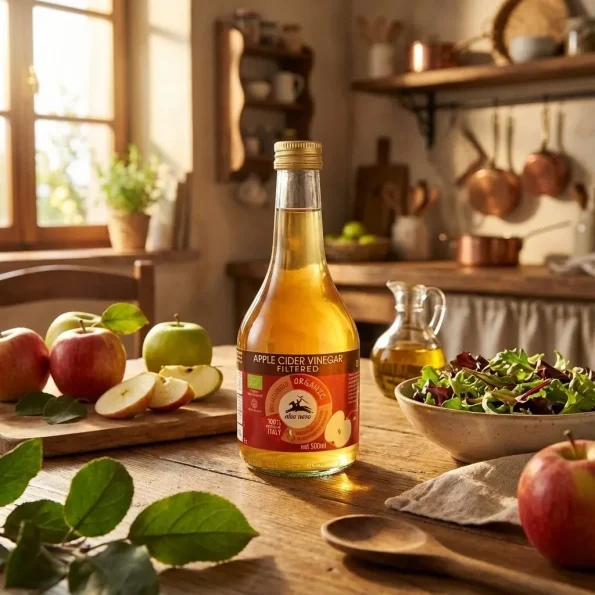 Oțet cidru mere bio filtrat 5% aciditate Alce Nero Italia 500ml