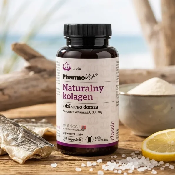 Colagen cod salbatic, vitamina C, anti-imbatranire, articulatii, piele, Pharmovit, 90 capsule - Proteine & Suplimente alimentare