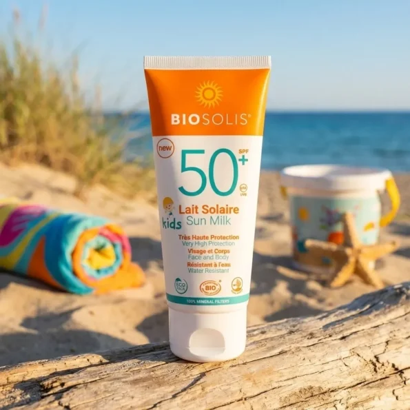 Lapte protecție solară bebeluși și copii SPF50+, natural, Biosolis, 100 ml - Produse cosmetice