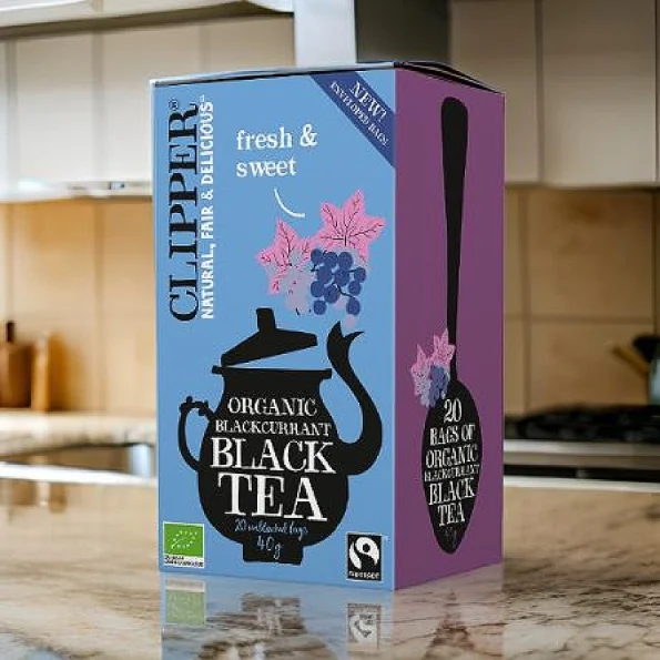 Ceai negru cu coacăze, Bio, Fair Trade, Clipper, 40g