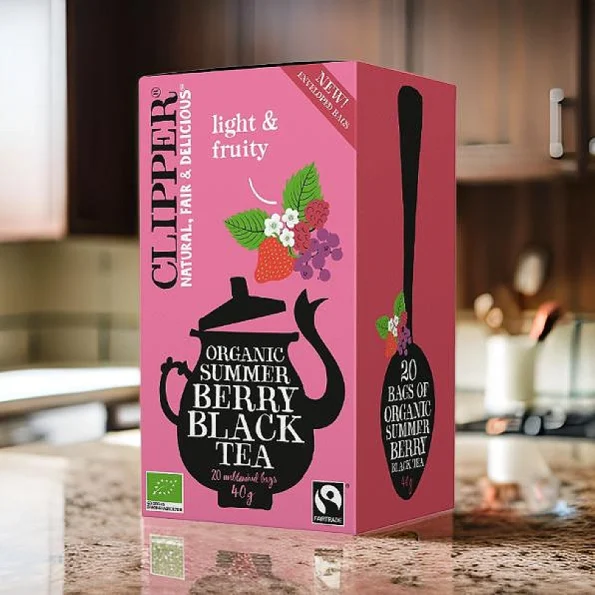 Ceai negru, coacaze, zmeura, capsuni, Bio, Clipper, 40g
