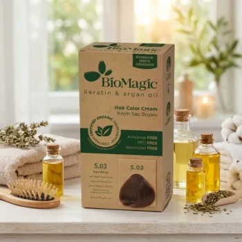 Vopsea de par Biomagic 5.03, maro auriu deschis, fara amoniac, 250g - Produse cosmetice