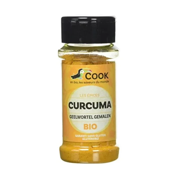Turmeric pudră Bio, bucătărie indiană, galben auriu, Cook, 35g