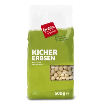 Boabe de naut ecologice Green Organics, proteice, crude, 500g