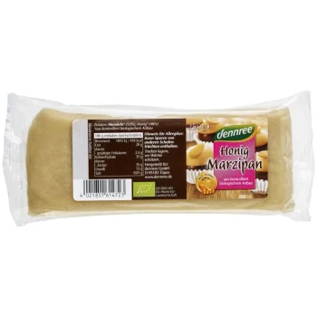 Marțipan bio cu miere, migdale 52%, Dennree, 250g