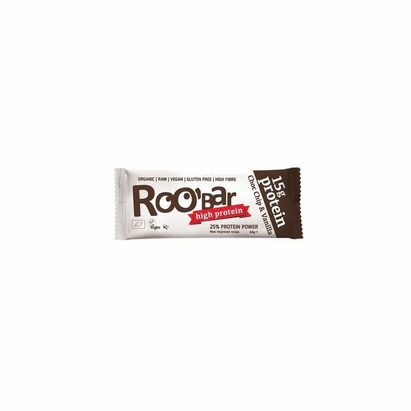 Baton proteic cu ciocolata si vanilie raw BIO 60g Roobar
