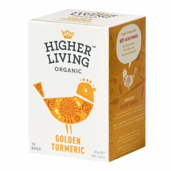 Ceai bio turmeric, ghimbir, lemn dulce, Golden, Higher Living, 15 plicuri