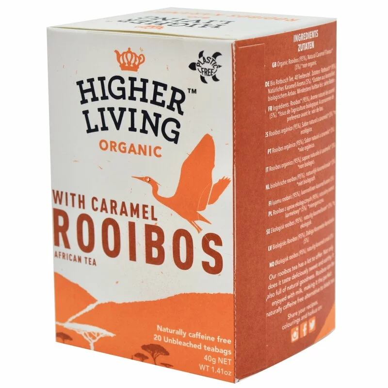 Ceai rooibos si caramel bio 20 plicuri higher living