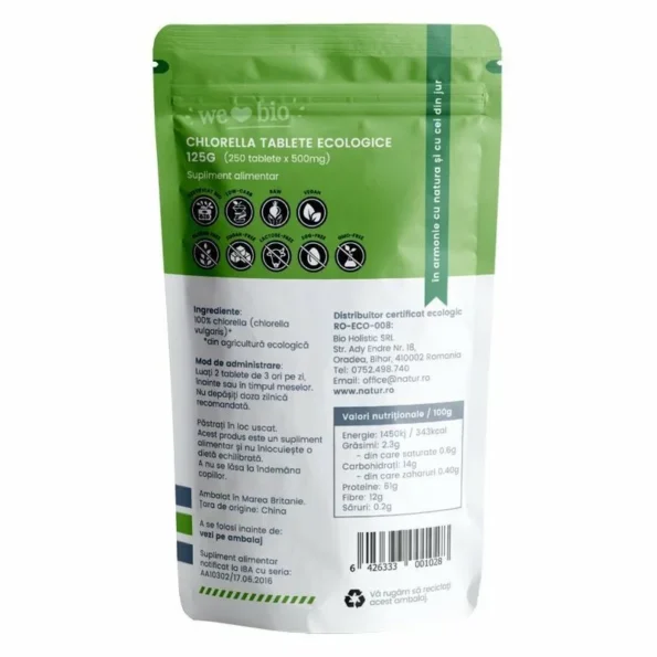 Chlorella organica tablete Bio Obio 125 g