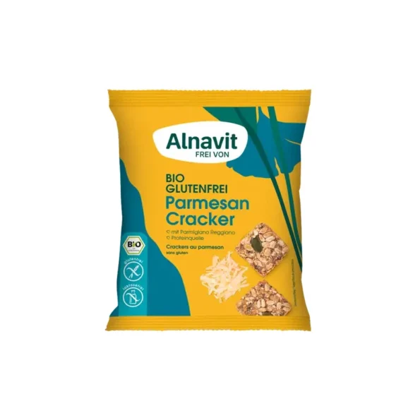 Crackers bio parmezan, fără gluten, semințe, Alnavit, 75g