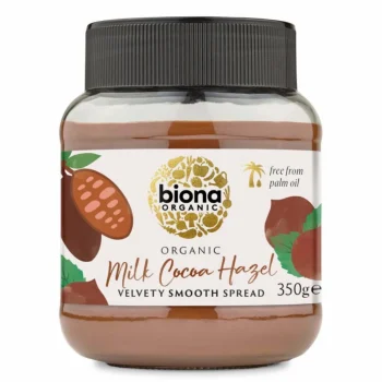 Crema tartinabilă bio, ciocolata, lapte și alune, Biona, 350g