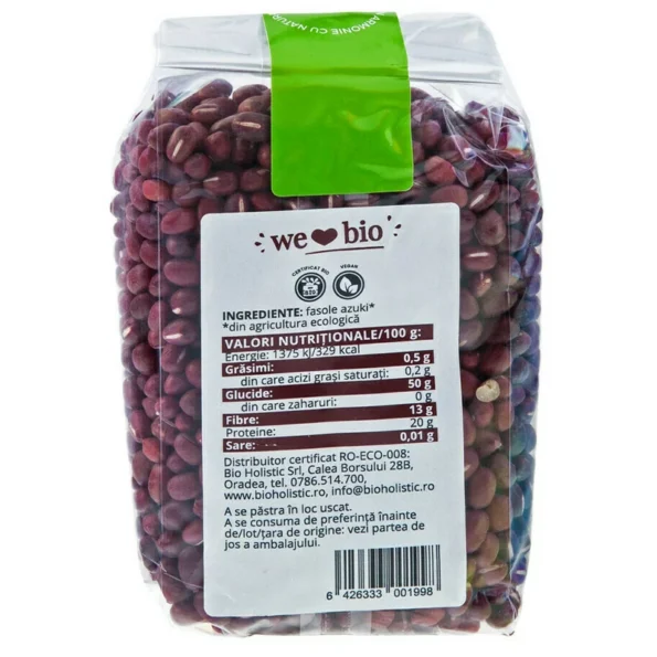 Fasole azuki bio, proteică, Obio, 400g