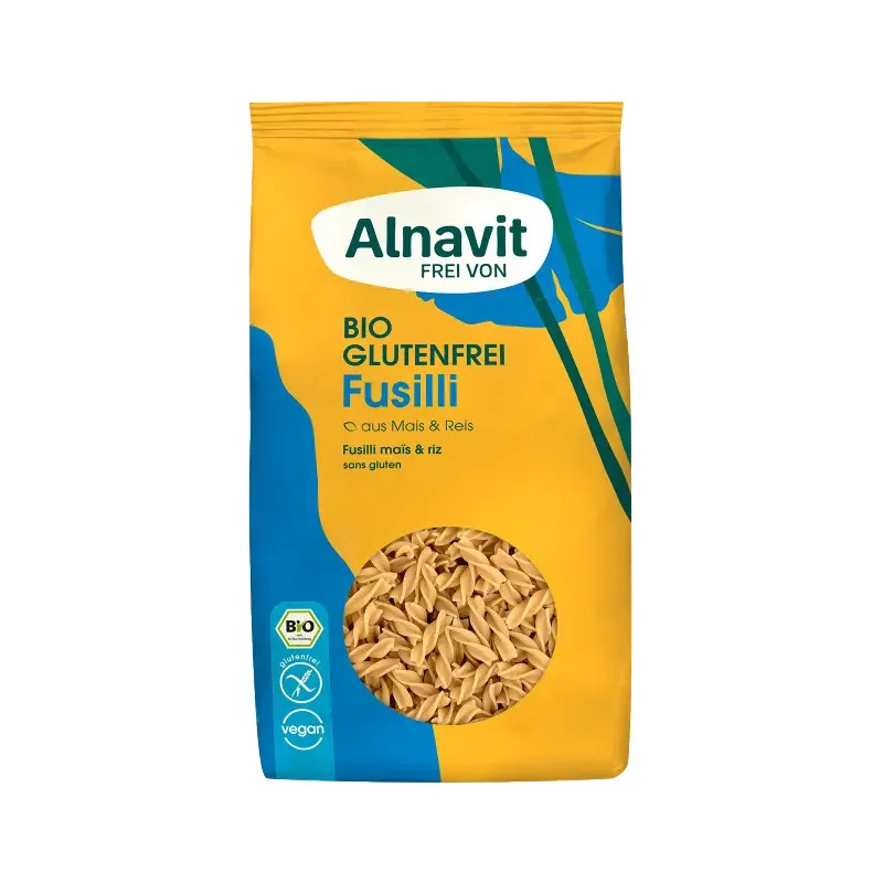 Fusilli din porumb si orez fara gluten BIO 500g Alnavit