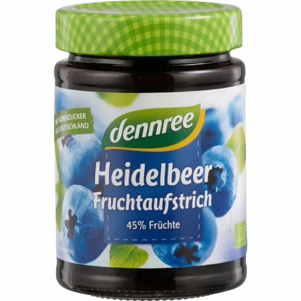 Gem afine bio, pentru mic dejun, certificat eco, Dennree, 340g