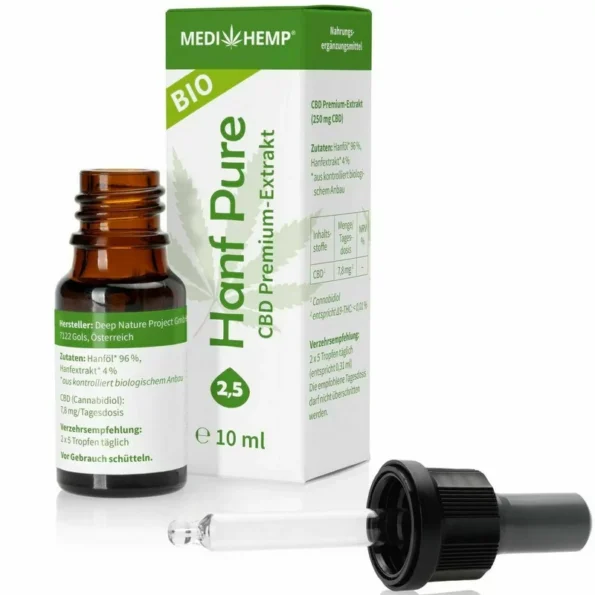 Ulei de canepa Pure 2.5% CBD, Bio Hemp, Medihemp 10ml