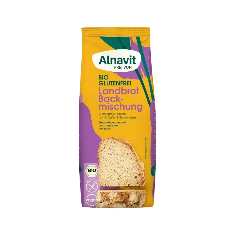 Mix pentru paine fara gluten BIO 450g Alnavit