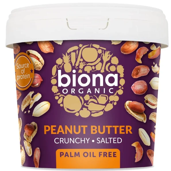 Unt de arahide crunchy Bio, 100% arahide, Biona, 1kg