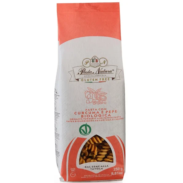 Paste fără gluten, turmeric, Bio, fără aditivi, Pasta Natura, 250g