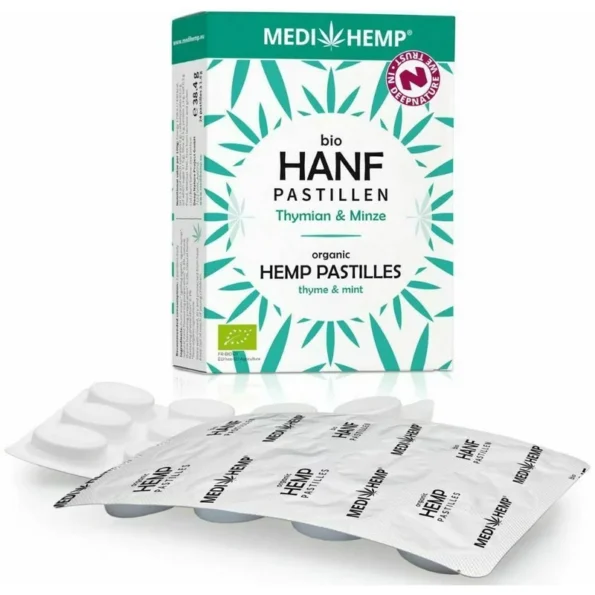 Pastile canepa cimbru si menta, Bio Medihemp, 38.4g