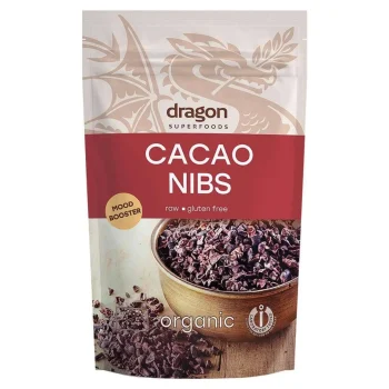 Boabe cacao crude, bio, Dragon Superfoods, 200g