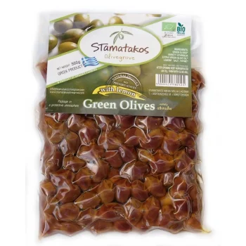 Masline verzi in vid Bio Stamatakos Olivegrove 500g