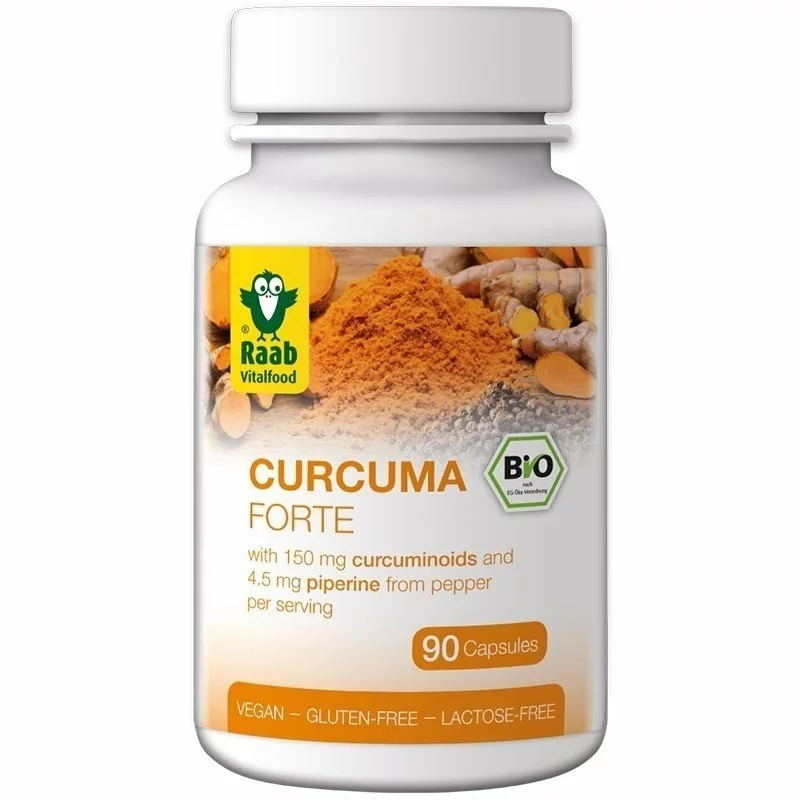 Turmeric (curcuma) forte bio 500mg 90 capsule vegane raab