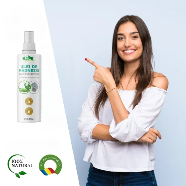 Ulei de magneziu cu aloe vera si mosc Bios Mineral Plant 200ml