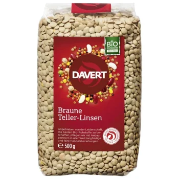 Linte maro bio ecologică, 500g, DAVERT