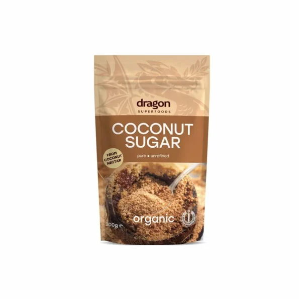 Zahar din nectar de cocos Bio, indulcitor natural, Dragon Superfoods 250g