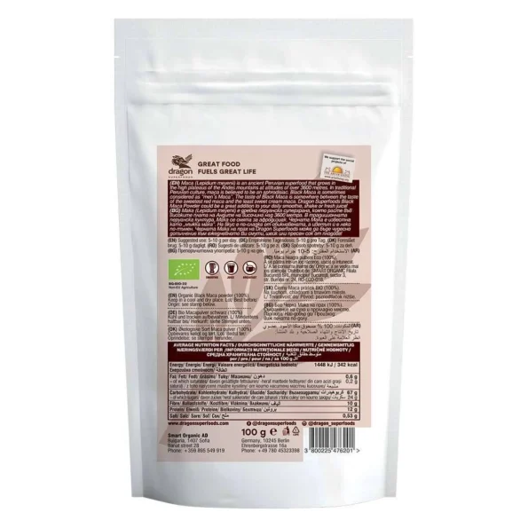 Maca neagra pudra raw Bio Dragon Star 100g