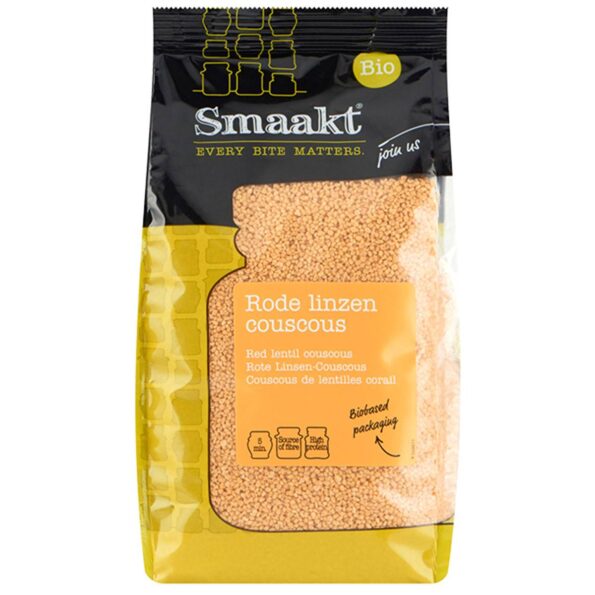 Cuscus din linte roșie bio, cereale integrale, Smaakt, 375g