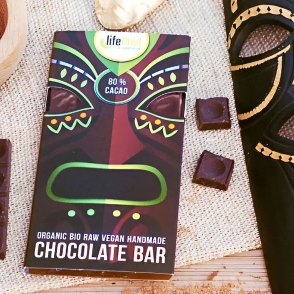 Ciocolată raw bio cu 80% cacao, aromă vanilie, Lifefood, 70g