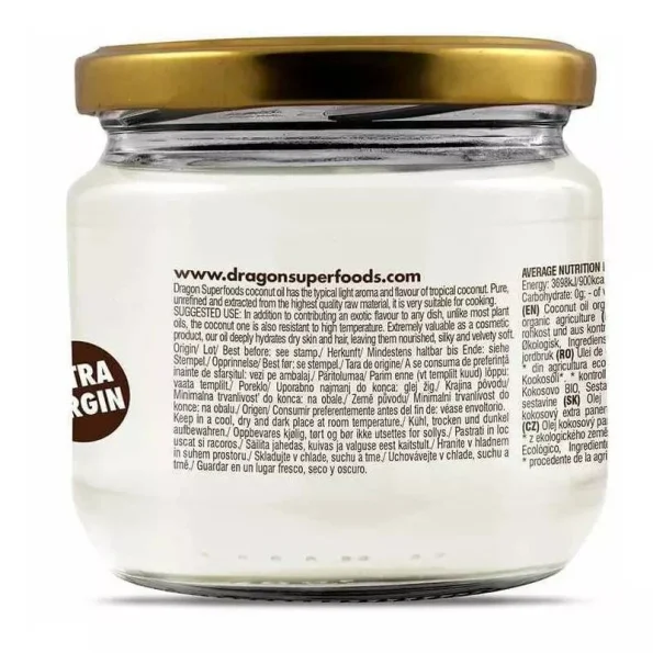 Ulei de cocos extra-virgin bio, raw, vegan, 300ml DS