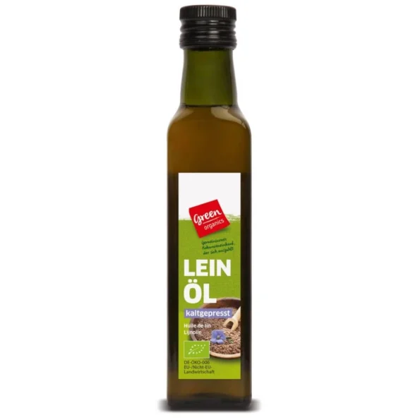 Ulei din seminte de in presat la rece, Bio, Green Organics, 250 ml