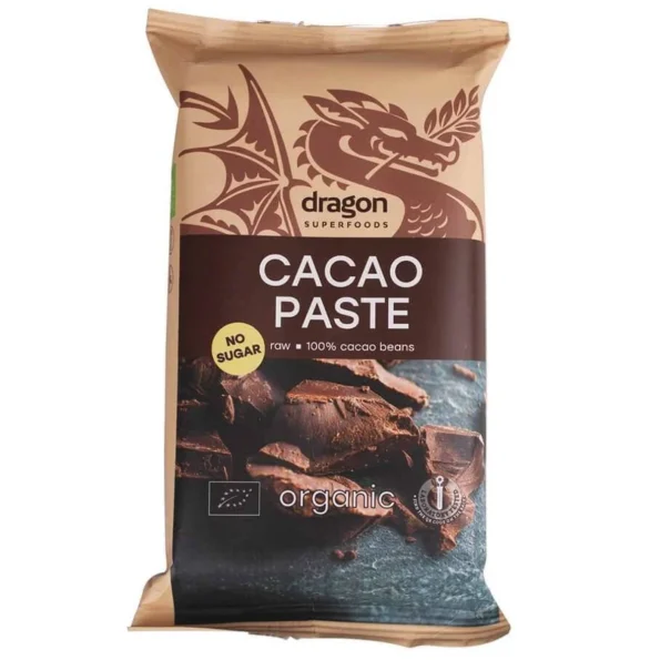 Pastă de cacao bio, raw, Dragon Superfoods, 180g