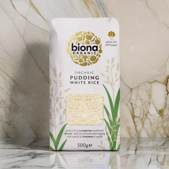 Orez alb organic pentru orez cu lapte, Biona, 500g