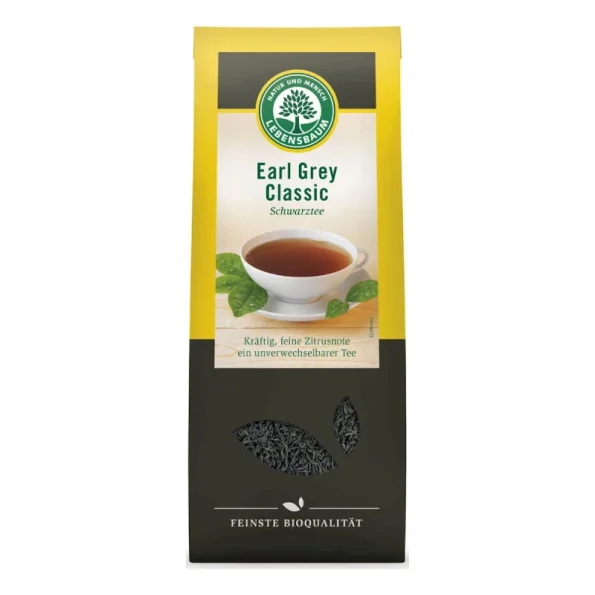 Ceai negru organic Earl Grey, bergamotă, Lebensbaum, 100g