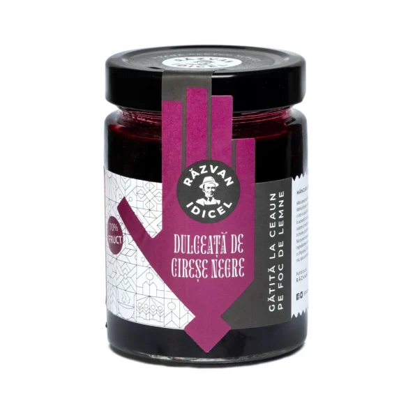 Dulceata de cirese negre facuta la ceaun Razvan 380g Dulceata de cirese negre facuta la ceaun Razvan 380g