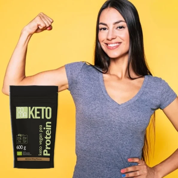 Proteină mazăre, ulei MCT, aroma migdale, Bio Cocoa, 600g