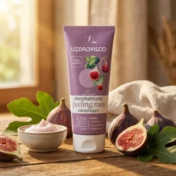 Peeling facial enzimatic spumă Uzdrovisco 60ml ficin dovleac ten sensibil