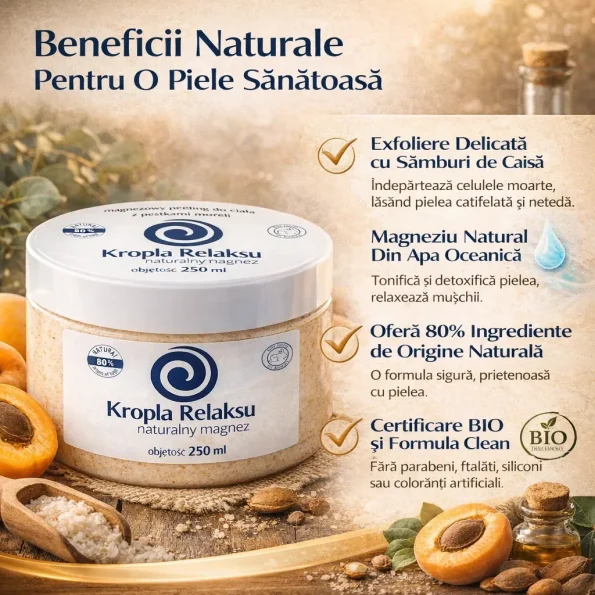 Exfoliant de corp cu magneziu, Kropla Relaksu, 250ml